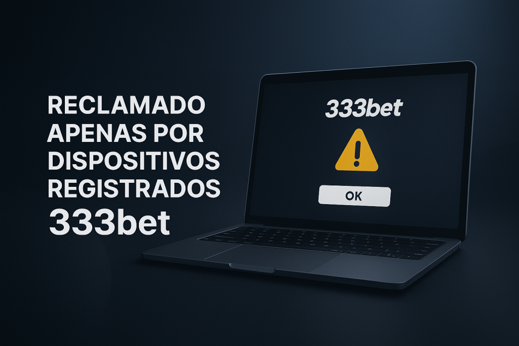 Ilustração digital mostra um usuário acessando a 333bet com dispositivo registrado e ícone de segurança